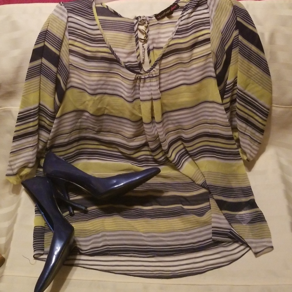 🎈2 for 10🎈Heartsoul plus  1X striped tunic